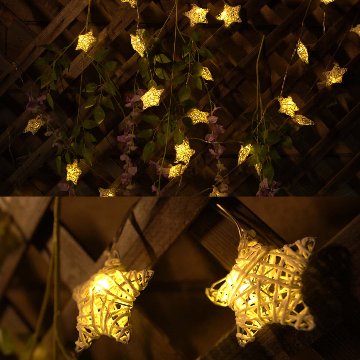 10 LED Warm White Metal Covered Stars String Fairy Light 6 feet Battery  Powered – West Ivory LED Lighting