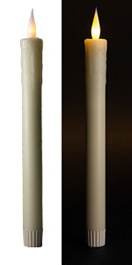 6 Pack, 10" LED Flameless Ivory Real Wax Drip Pillar Candles w/Remote Controller, On/Off Button, Dimmable, Flicker/Static Mode, Battery Operated - West Ivory LED Lighting 