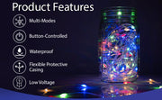 BLUE Flexi Ribbon LED String Lights 33ft 100 LEDs 8 Modes w/6H Timer Waterproof - West Ivory LED Lighting 