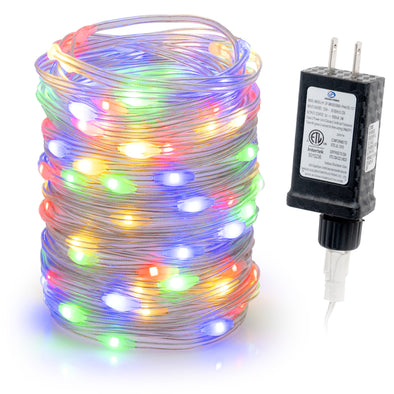 MULTI COLOR Flexi Ribbon LED String Lights 33ft 100 LEDs 8 Modes w/6H Timer Waterproof - West Ivory LED Lighting 