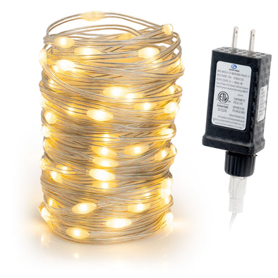 WARM WHITE Flexi Ribbon LED String Lights 33ft 100 LEDs 8 Modes w/6H Timer Waterproof - West Ivory LED Lighting 