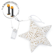 10 LED White String Paper Wrapped Star w/Metal Frame Battery Powered Warm White - West Ivory LED Lighting 