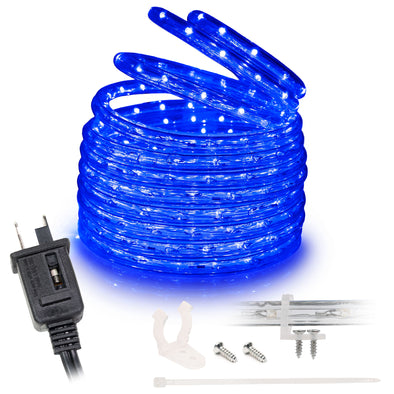 Blue 3/8" Thick LED Rope Lights | IP65 Indoor/Outdoor Lighting | ETL Certified - West Ivory LED Lighting 