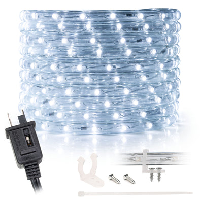 Cool White 3/8" LED Rope Lights | IP65 Indoor/Outdoor Lighting - West Ivory LED Lighting 