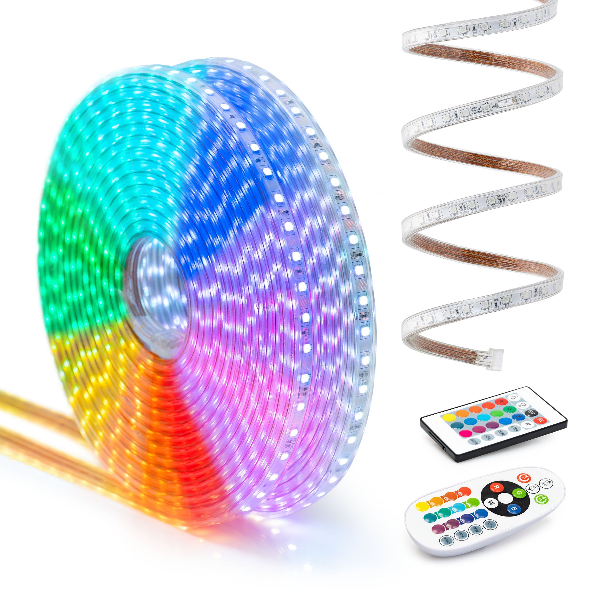 16 Color LED Strip Lights SMD 5050 Flexible Dimmable with Remote Ivory Lighting