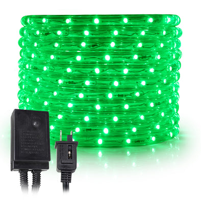 Green 1/2" LED Rope Lights with 8 Lighting Modes Controller, IP65, Linkable - West Ivory LED Lighting 