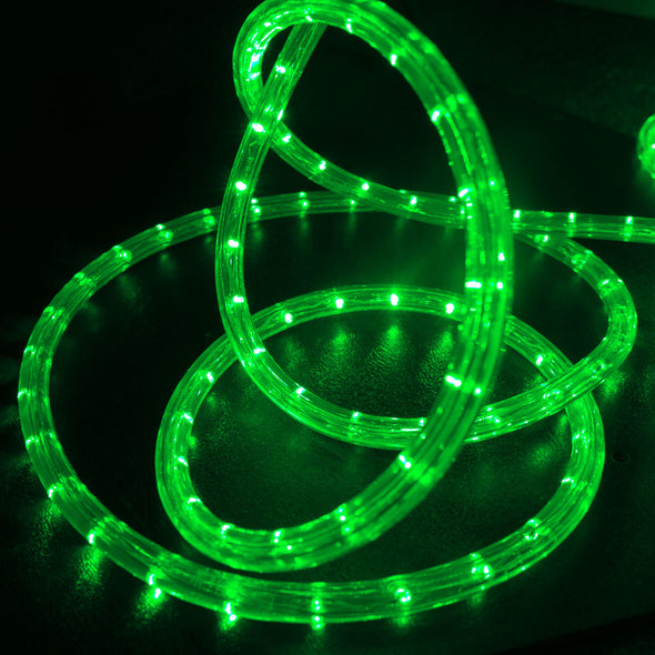 Green 3/8" Thick LED Rope Lights | IP65 Indoor/Outdoor Lighting | ETL Certified - West Ivory LED Lighting 