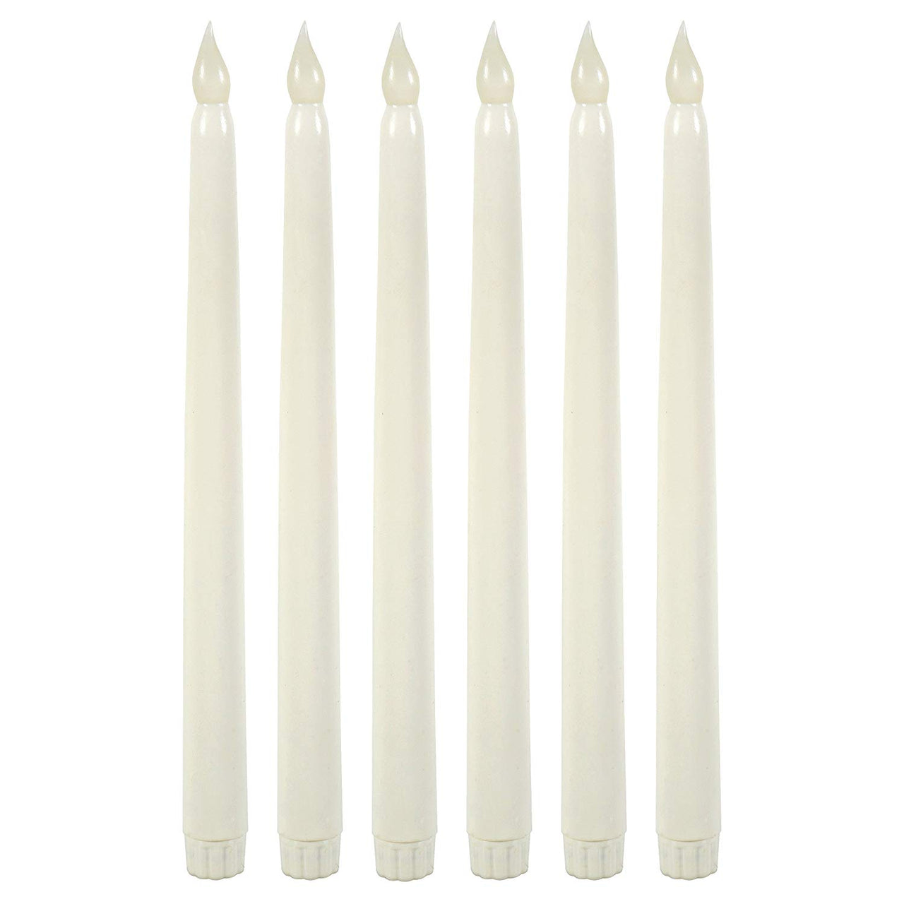 11" Ivory Taper Flameless LED Faux Wax Candle Lights 6 Pack - West Ivory LED Lighting 